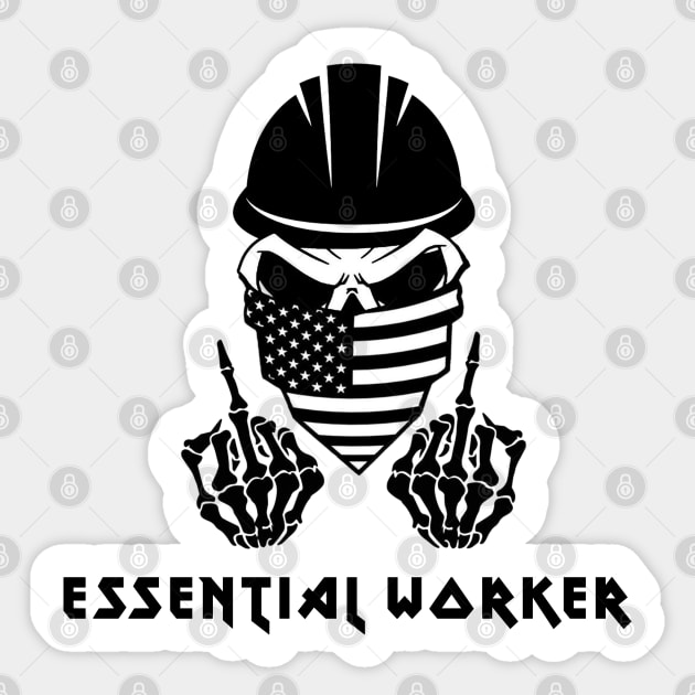 Essential Worker - Construction Worker Sticker by  The best hard hat stickers 